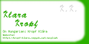 klara kropf business card